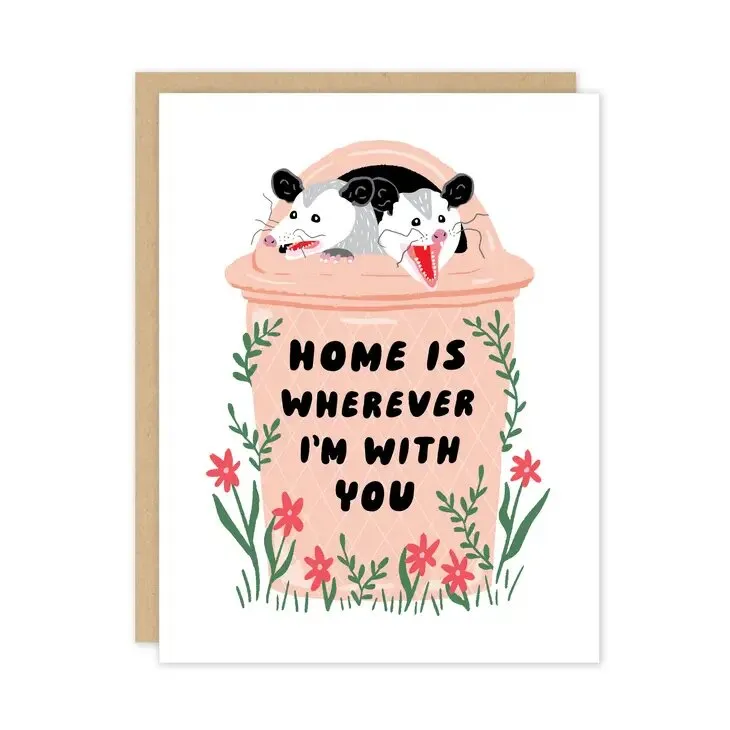 Possum Home Trash Greeting Card