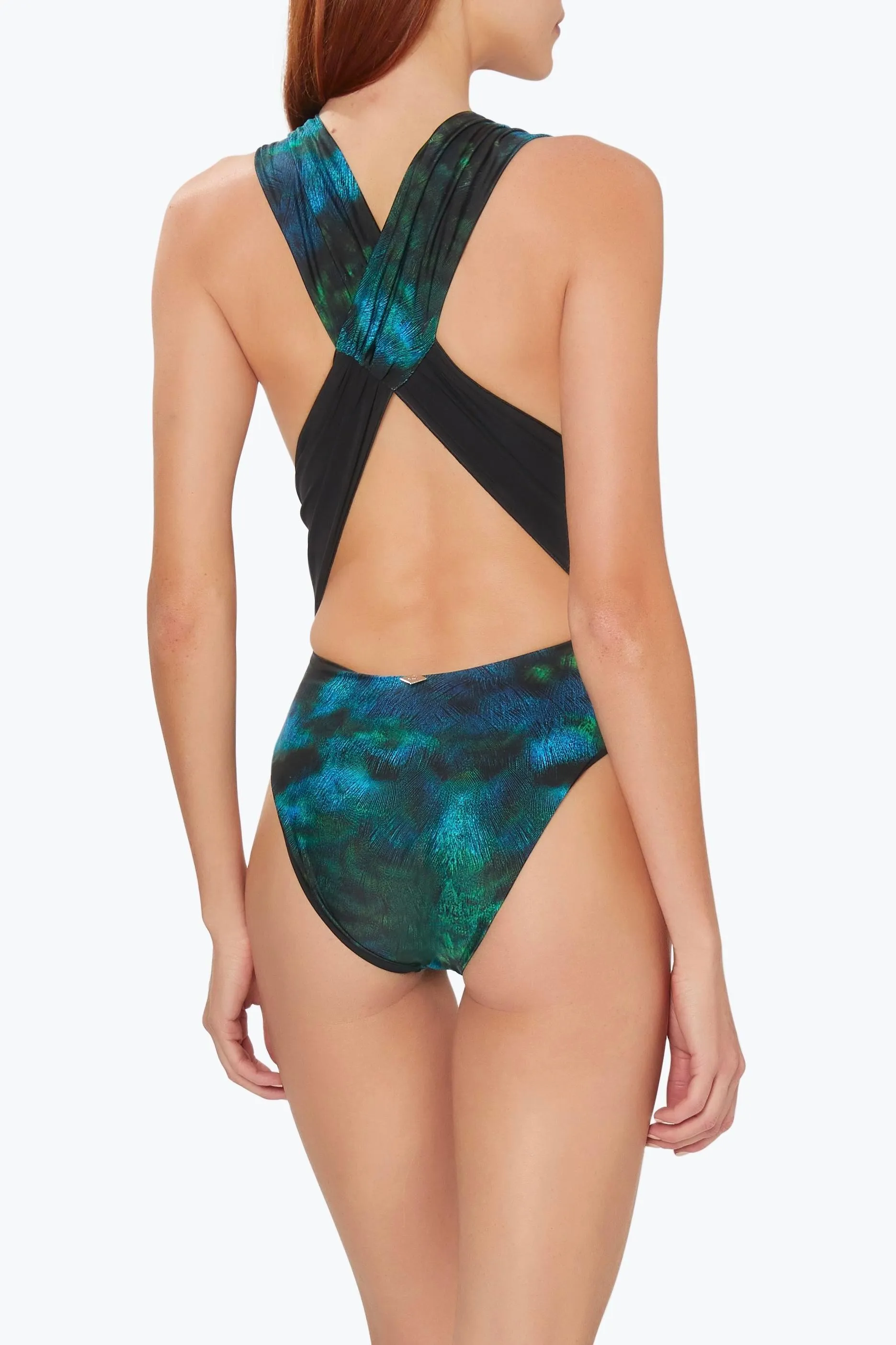 Rachel One Piece Peacock-Black