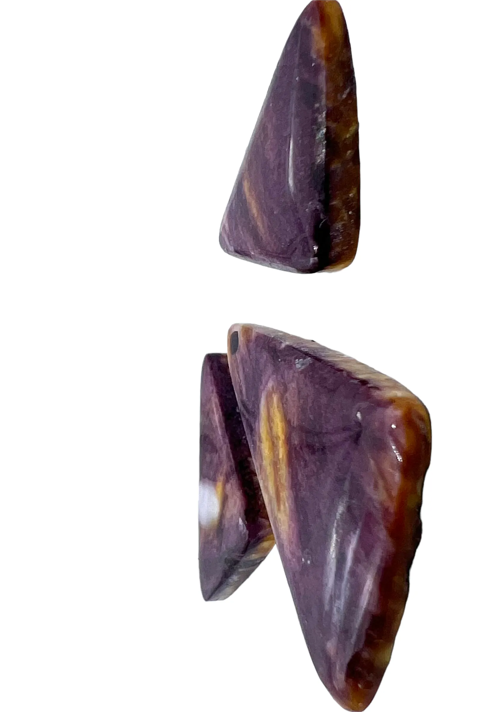 RARE High Quality Purple Spiny Oyster 3 Piece Cabochon Set