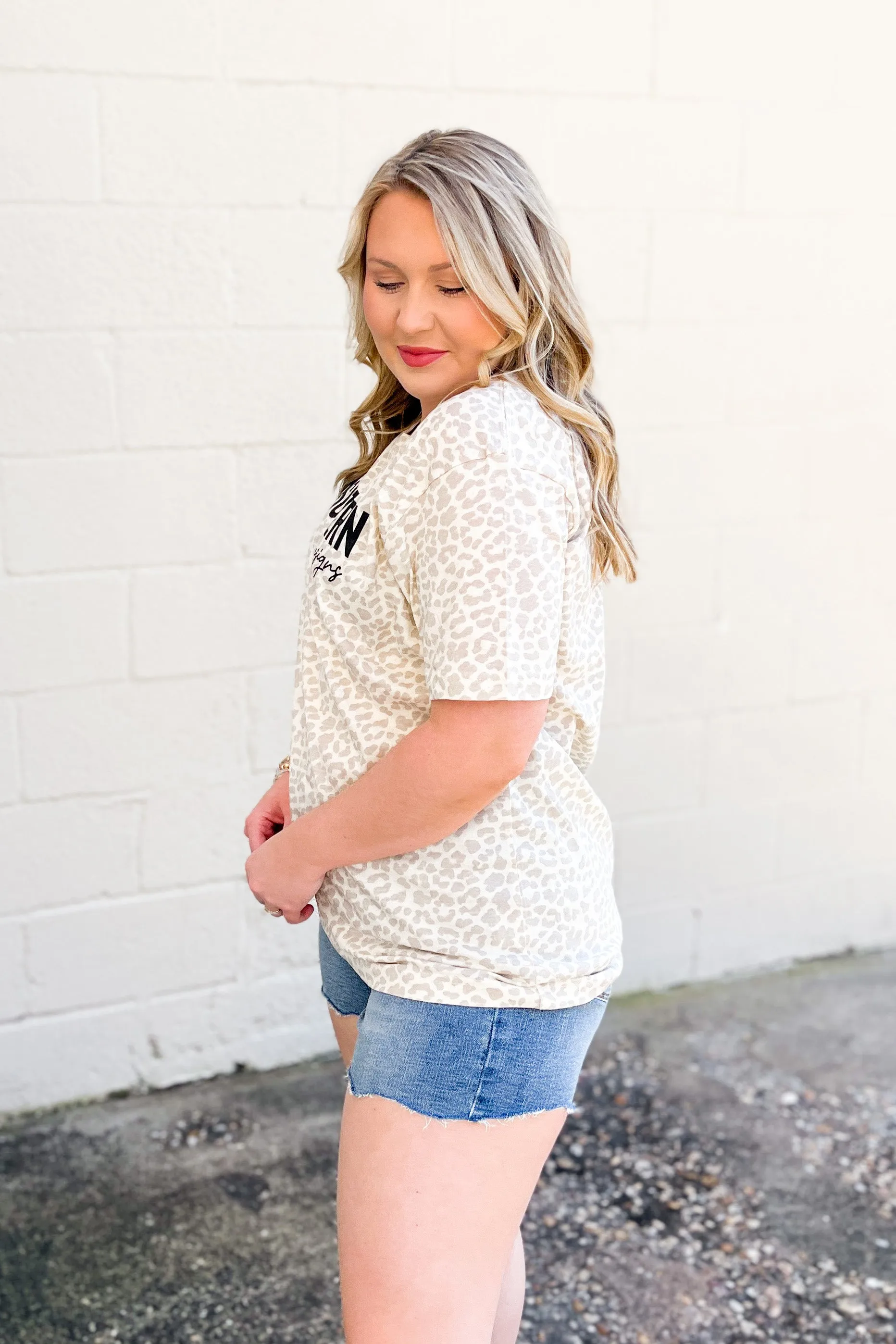 Sew Southern Leopard Graphic Tee, Cream