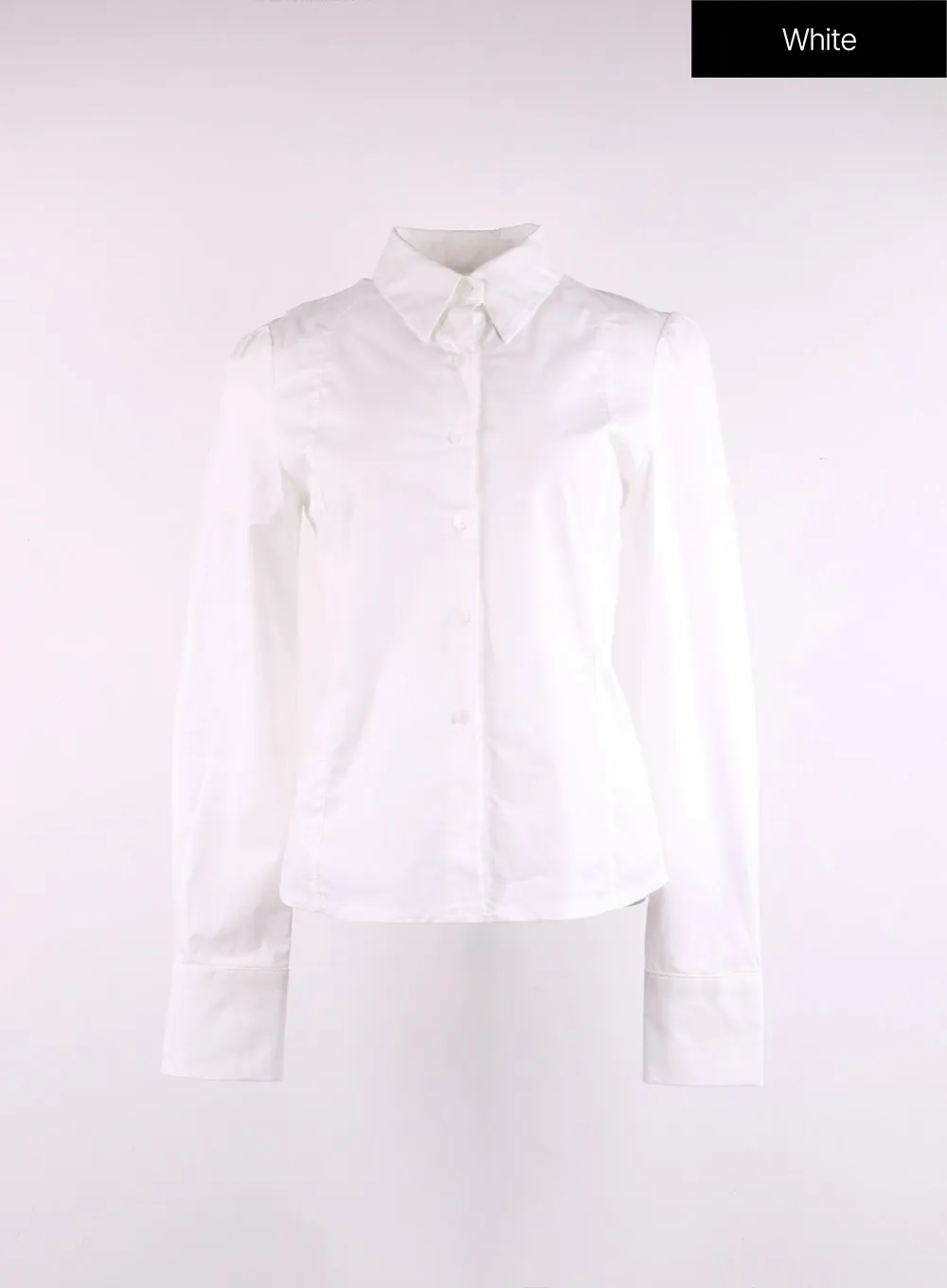 Solid Button-Up Shirt CJ429