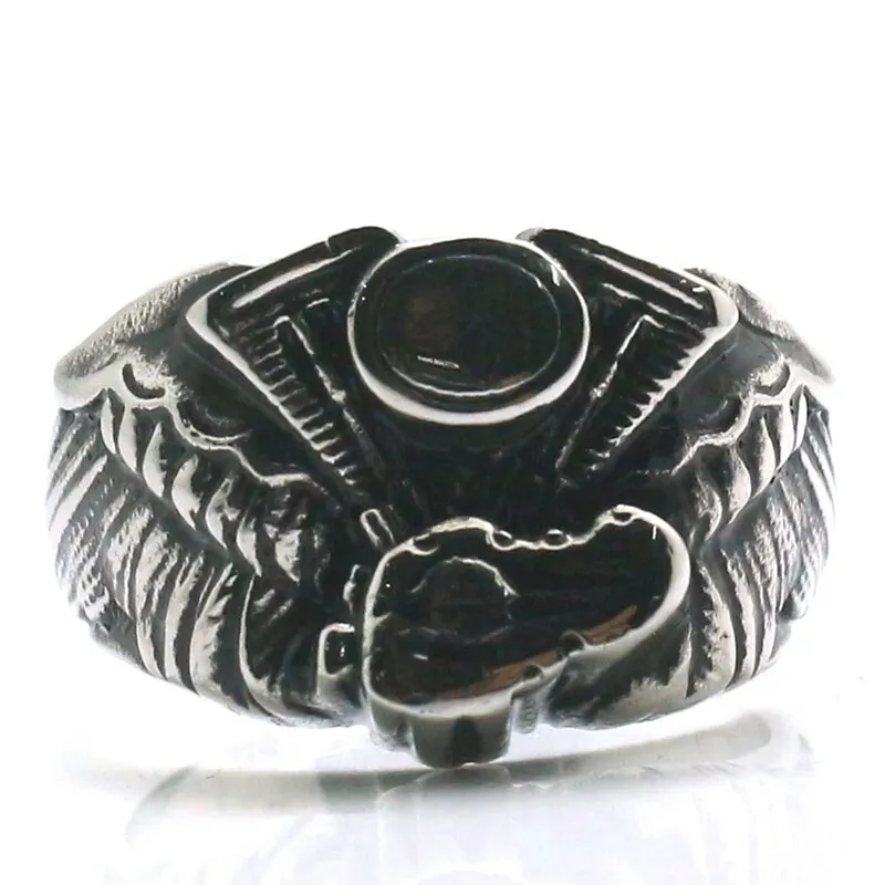 Stainless Steel Eagle Engine  Ring