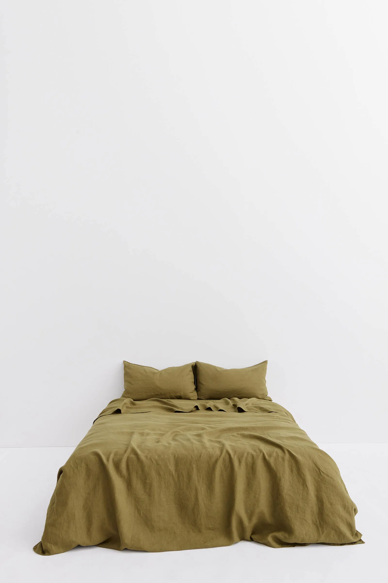 Standard Linen Pillow Cases Olive