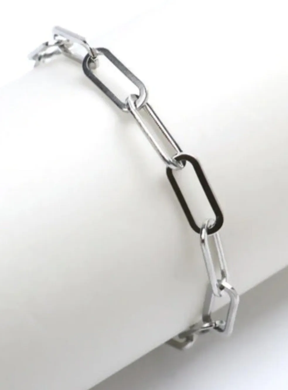 Sterling Silver Paperclip Link Bracelet