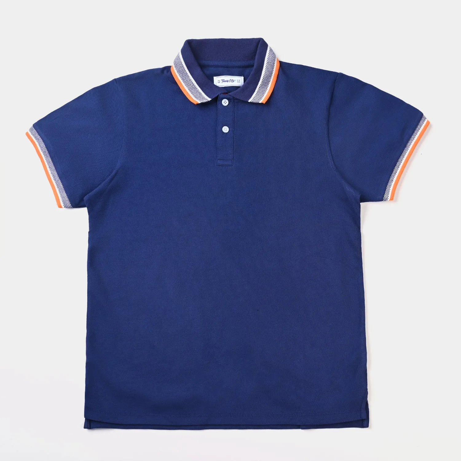 Teens Boys Lycra Pique Basic Polo-Navy Blue