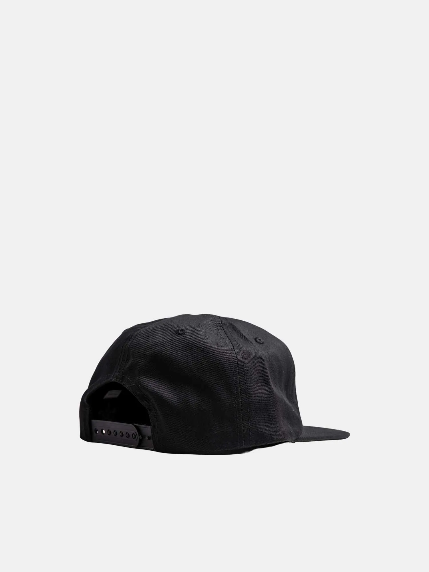 Thrasher Flame Embroidered 6 Panel Snapback - Black