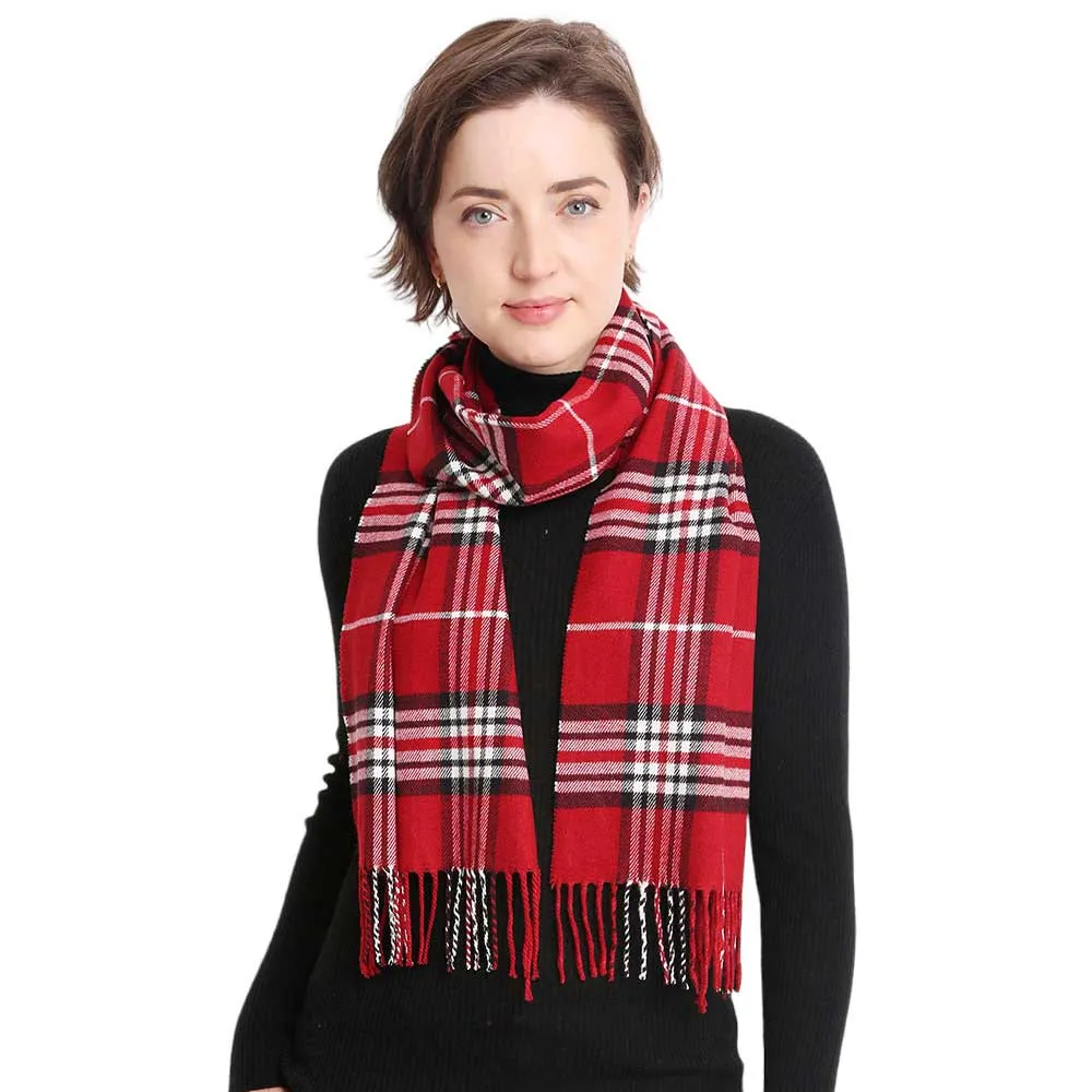 Trendy Plaid Check Patterned Oblong Scarf