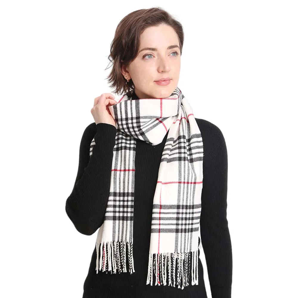 Trendy Plaid Check Patterned Oblong Scarf