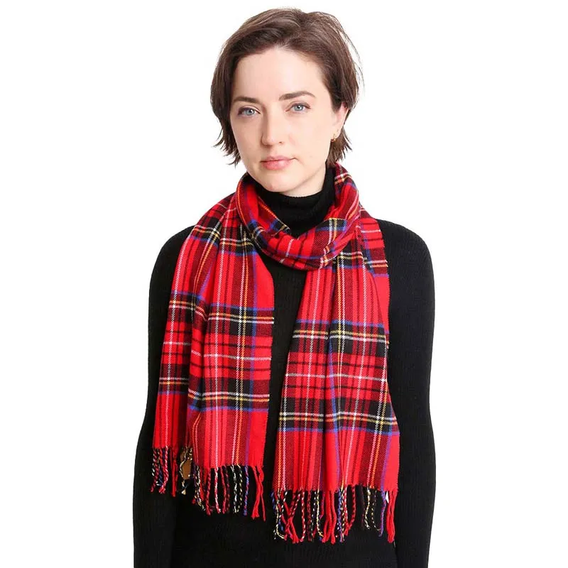 Trendy Plaid Check Patterned Oblong Scarf