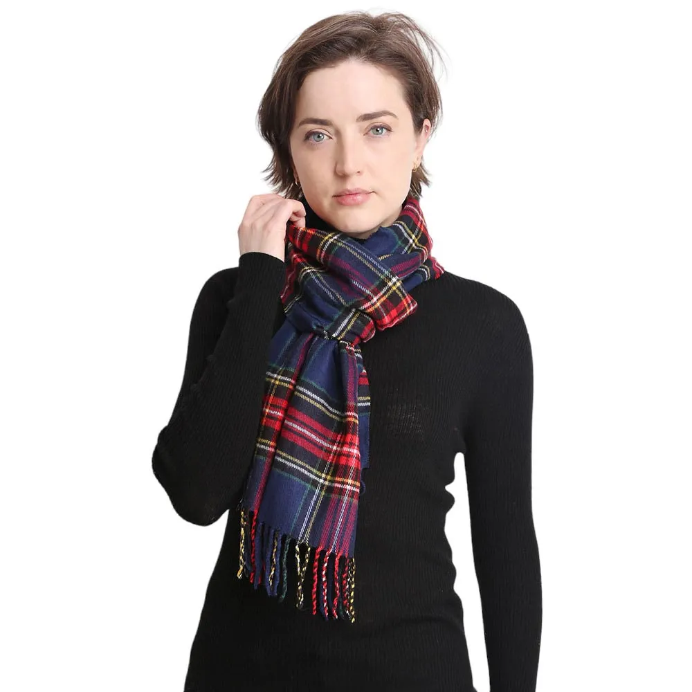 Trendy Plaid Check Patterned Oblong Scarf