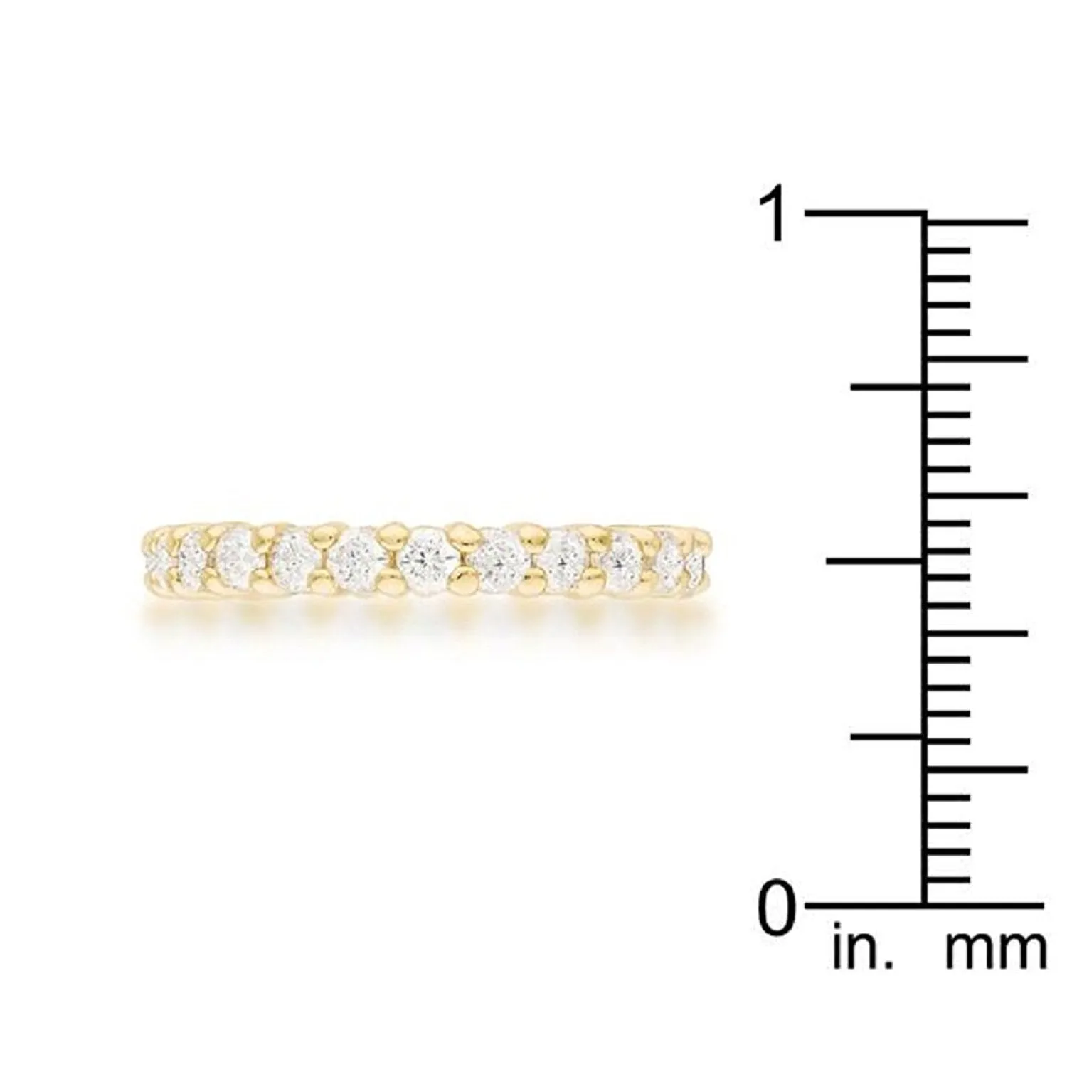 WildKlass Gold ToneCubic Zirconia Eternity Band