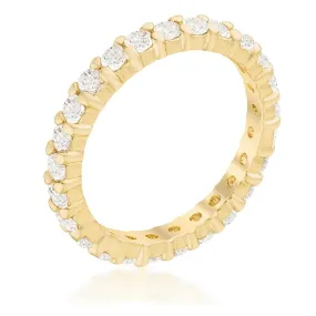 WildKlass Gold ToneCubic Zirconia Eternity Band